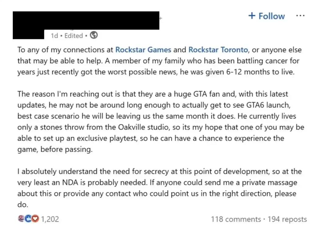 Rockstar je ispunio želju teško bolesnom fanu i omogućio mu igranje GTA 6 prije izlaska TEHIX 