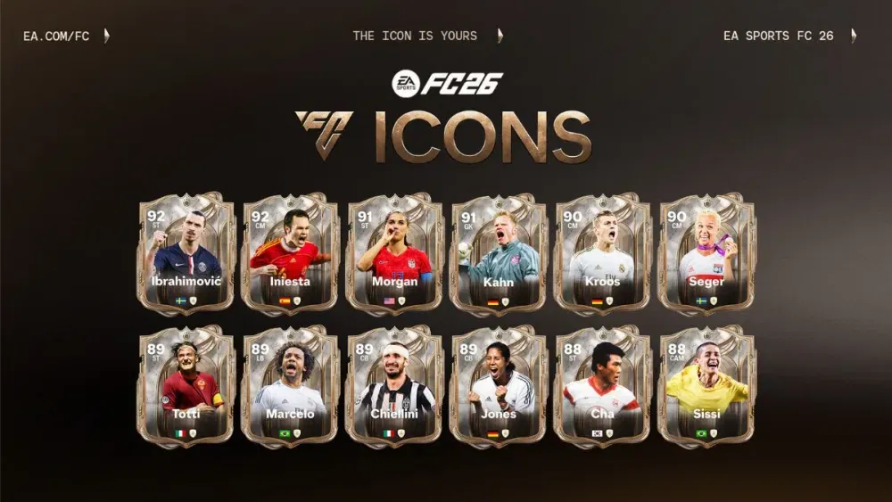 EA Sports FC 26 potvrdio je 12 novih Ikona koje dolaze ove godine