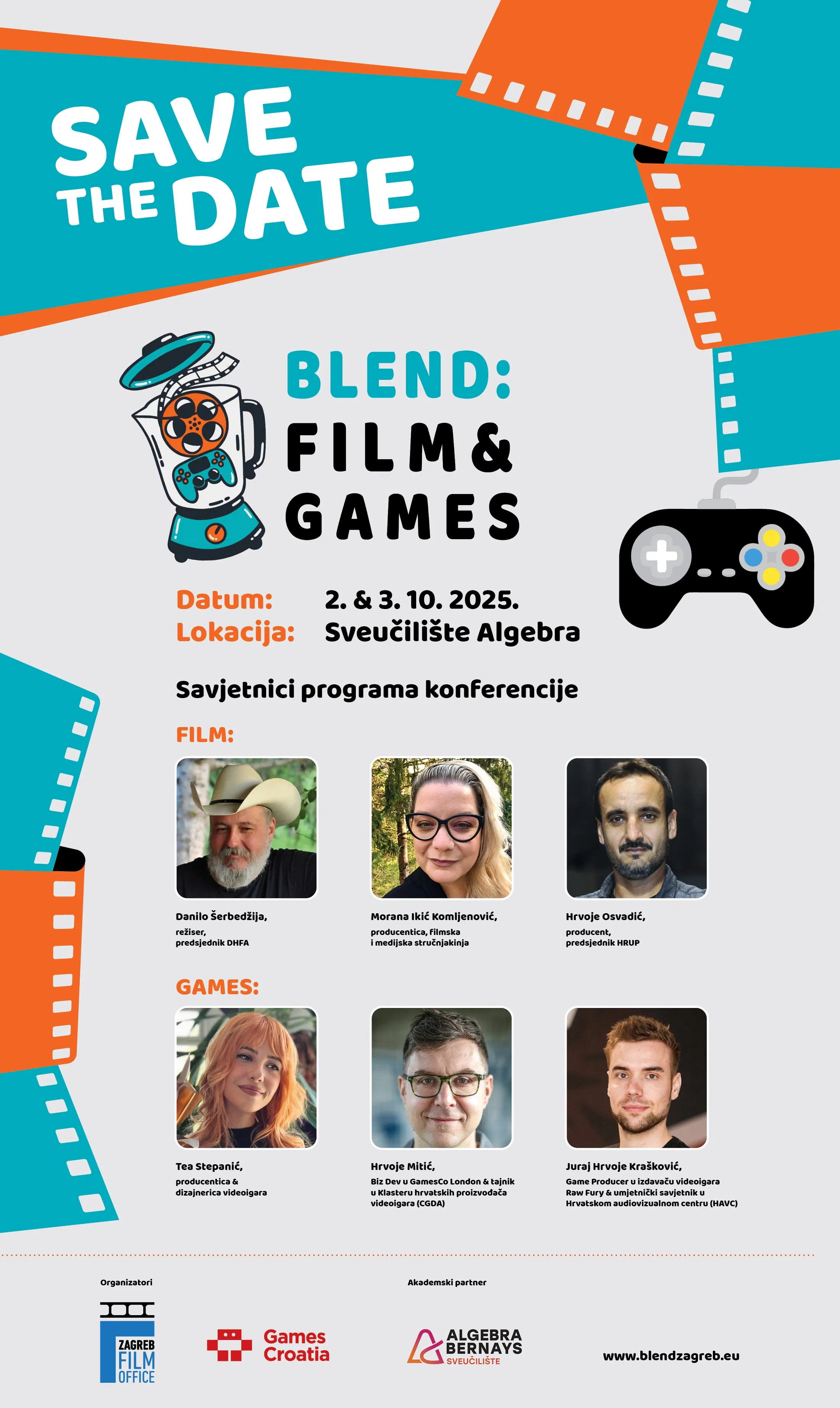 SAVE THE DATE - Blend: Film & Games konferencija - 2. & 3.10.2025.
